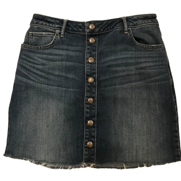 Abercrombie & Fitch Mini Frayed Hem Snaps Skirt  Size 29 - Picture 1 of 9